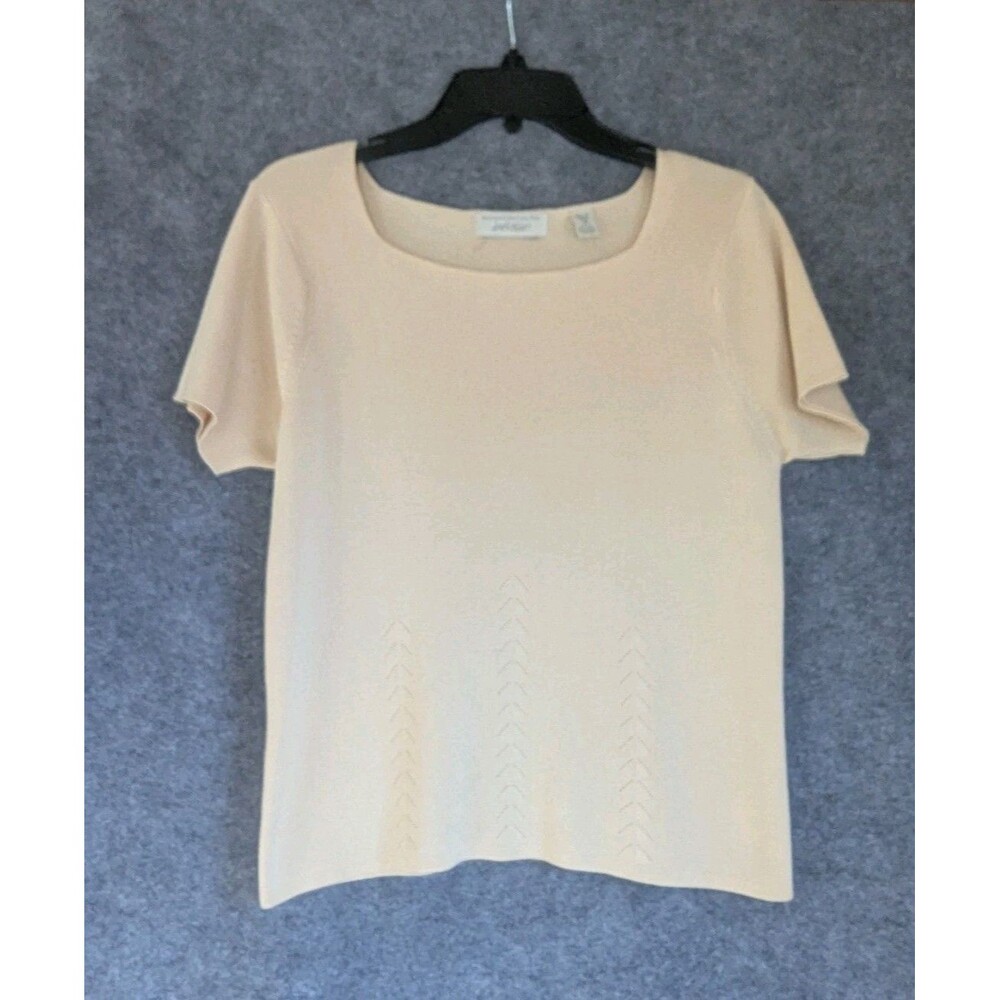 Lord And Taylor Exclusive Women's M 100% Silk Cream Luxury Rib Knit Sweater